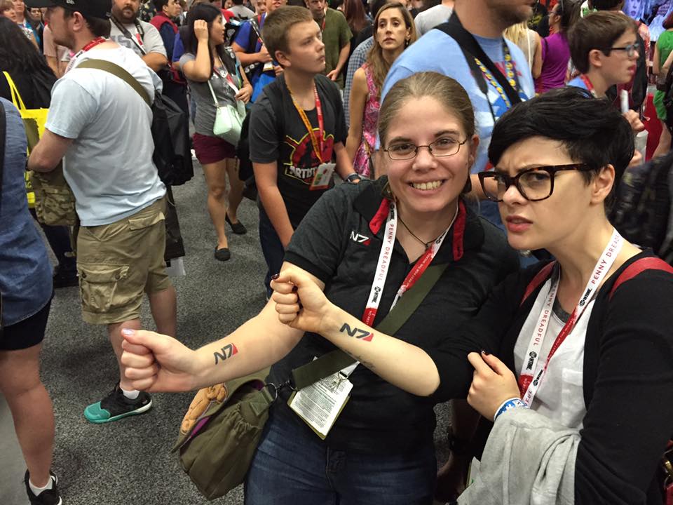Speaking of tattoos - my tattoo twin Meg was there! :D